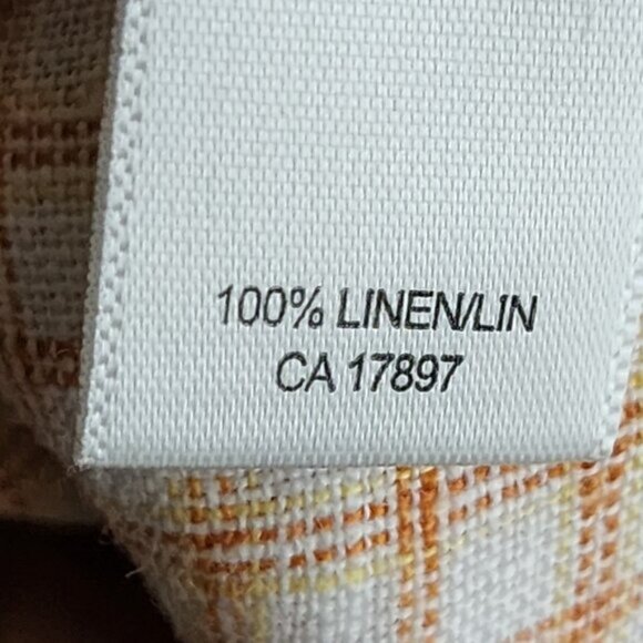 Banana Republic Orange Checks 100% Linen Button Front Shirt - Picture 5 of 5